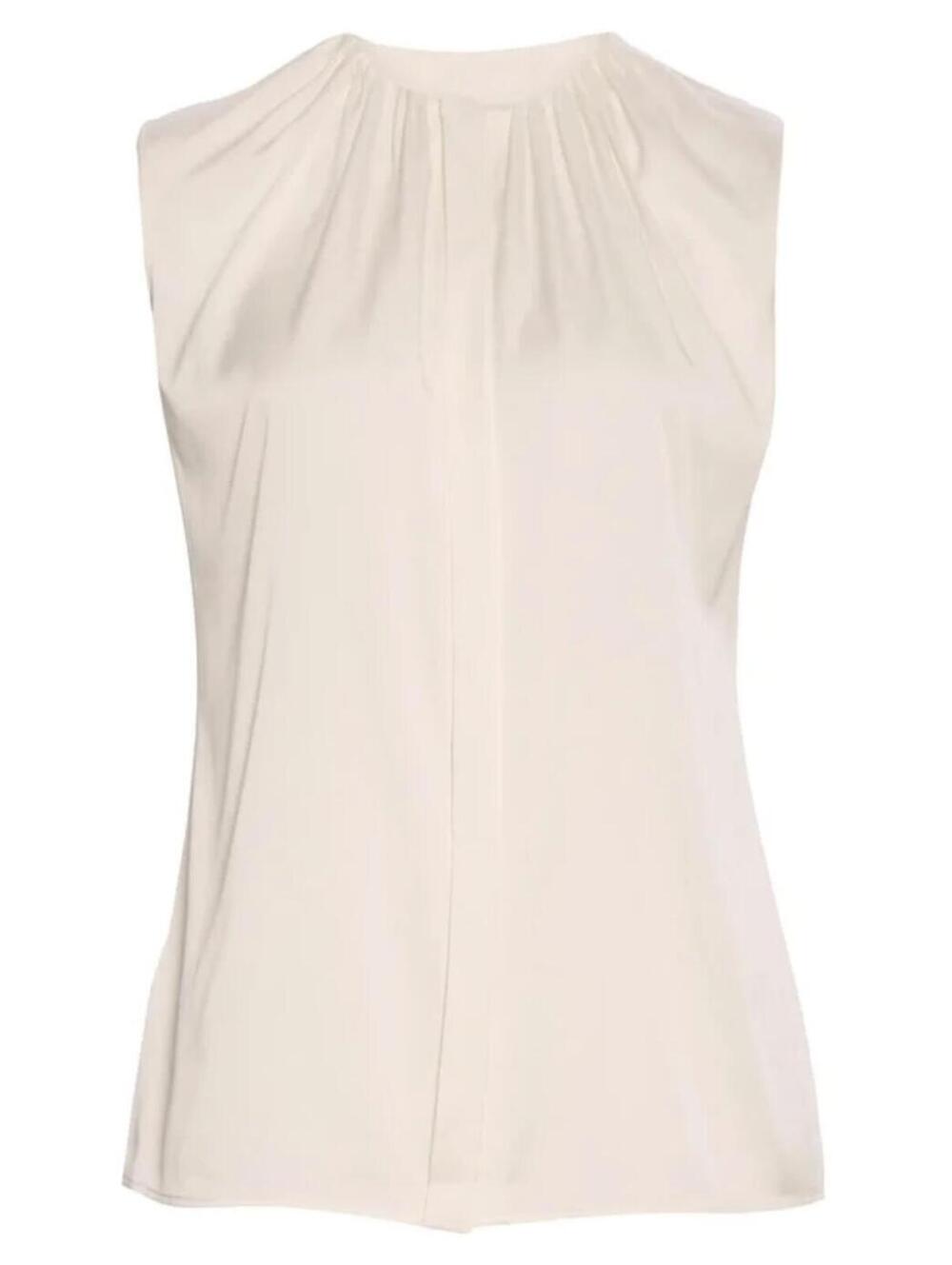 Hugo Boss Binora Sleeveless Blouse Light Pink Size 8 Shirred Neck Shell Top